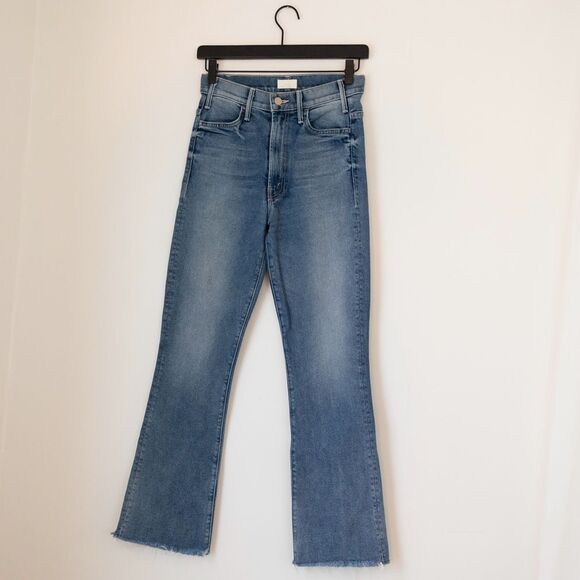 Mother Denim Hustler Ankle Fray Flare Jeans in Smoke Em' Size 26 - Picture 3 of 10